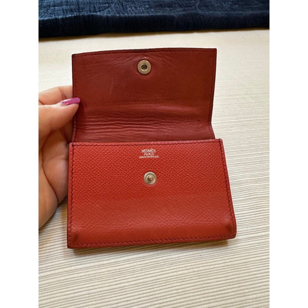 Hermès Terra Cotta Leather Card Holder Wallet - Picture 9 of 11